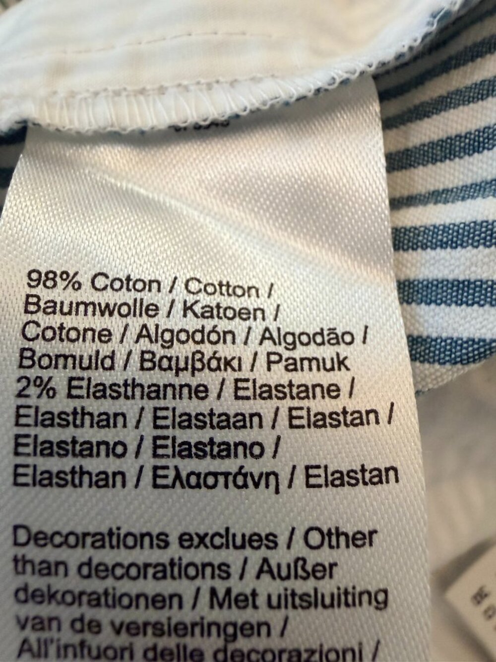 Lacoste Blue White Striped Skirt Size 30 (8/10) Elastic Waist Midi - Picture 8 of 9